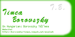 timea borovszky business card